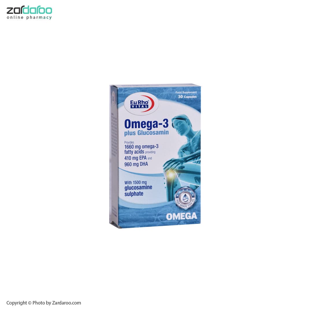 کپسول نرم ژلاتینی امگا 3 پلاس گلوکزآمین یوروویتال EuRhovital