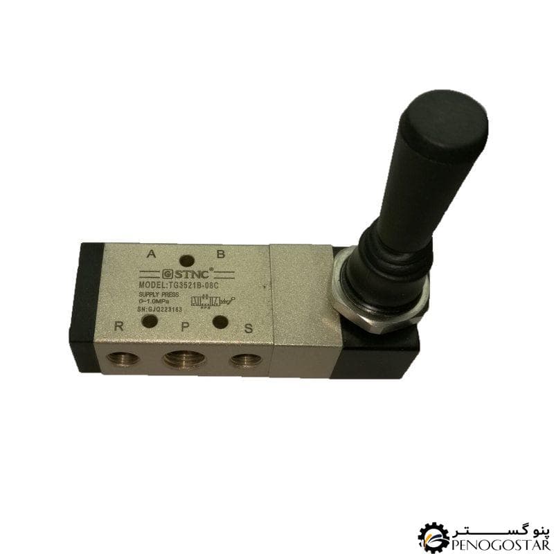 شیر دستی پیکانی پنوماتیک 1/4*5/3 افنر برگشت (STNC) TG3521B-08C