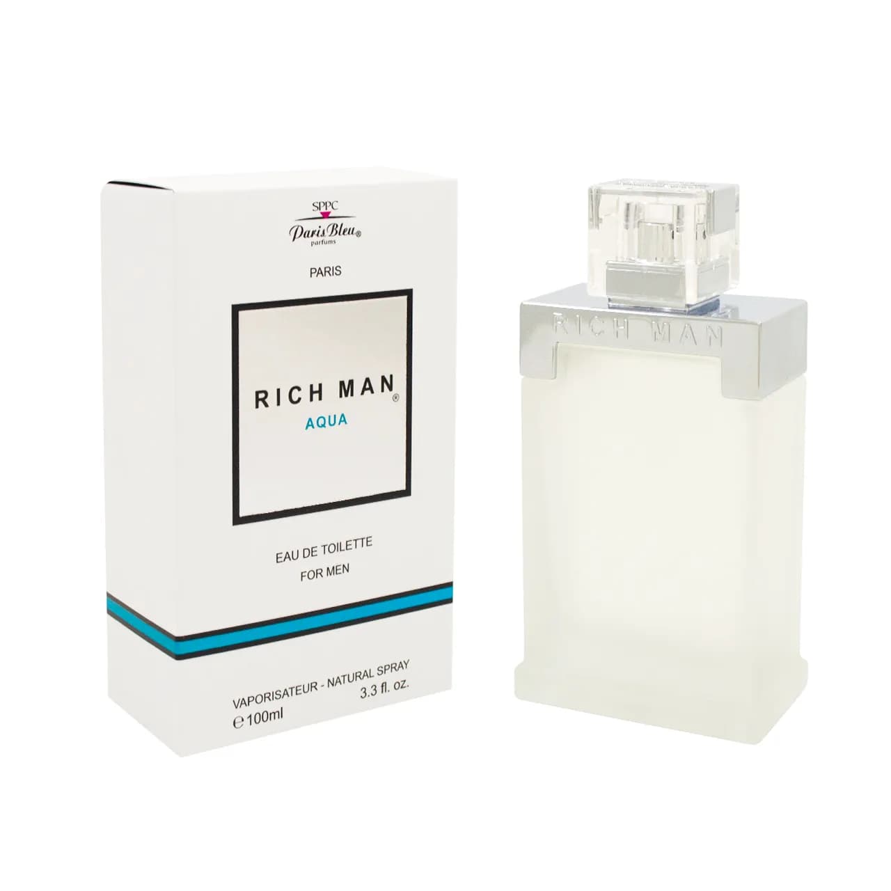 ادکلن مردانه پاریس بلو مدل Rich Man Aqua حجم 100 میلی لیتر — تصویر ۲
