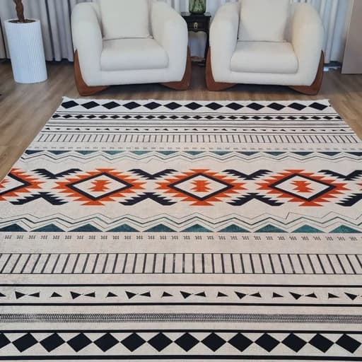 فرشینه مخمل ترک طرح مراکشی سرخپوستی کد U224(پس کرایه) — تصویر ۱۰