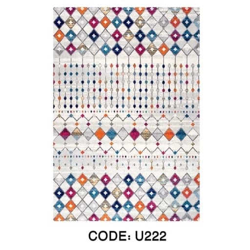 فرشینه مخمل ترک طرح مدرن گبه 7 رنگ U222 (پس کرایه) — تصویر ۲
