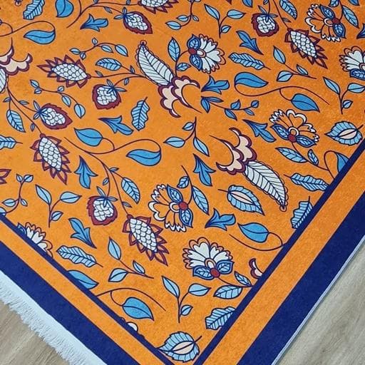 فرشینه مخمل هازان زمینه نارنجی هویج R132 (پس کرایه)