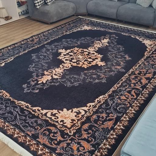 فرشینه مخمل هازان طرح مسیحا زمینه تیره L483(پس کرایه)