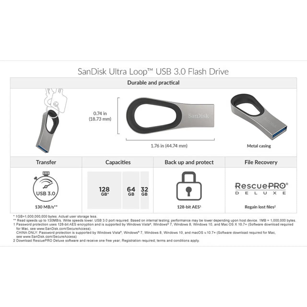 فلش مموری سن دیسک مدل Ultra Loop ظرفیت 64 گیگابایت — تصویر ۵