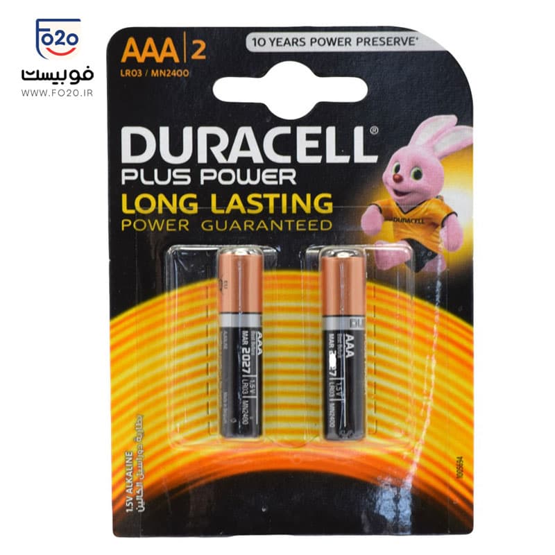 باتری نیم قلمی دوراسل مدل Plus Power Duralock بسته 2 عددی