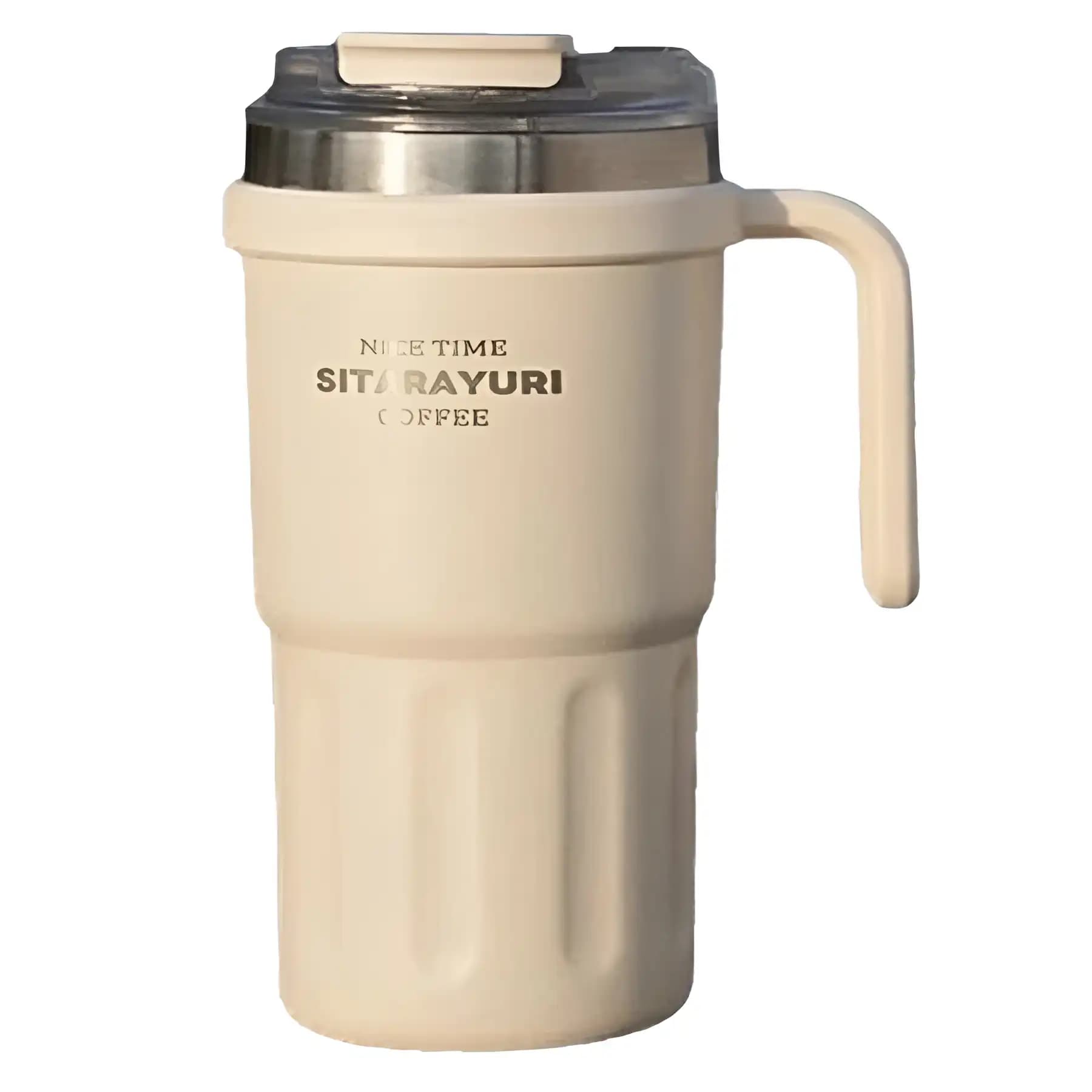 تراول ماگ سیتارایوری مدل VT4699 گنجایش 600 میلی لیتر رنگ کرم
