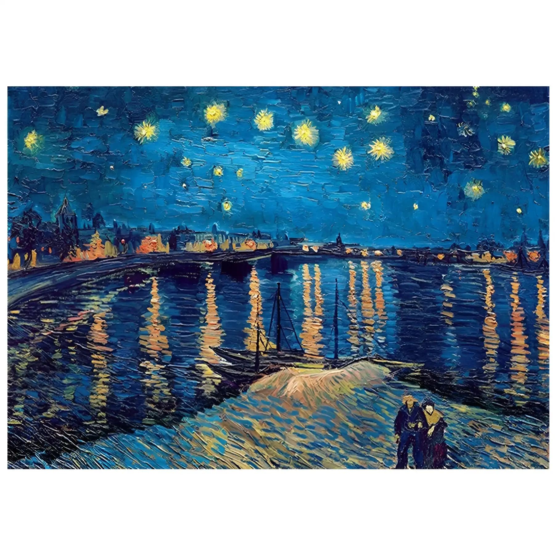 پازل 1000 تکه ریکوردی طرح شب پرستاره بر فراز رون — تصویر ۲