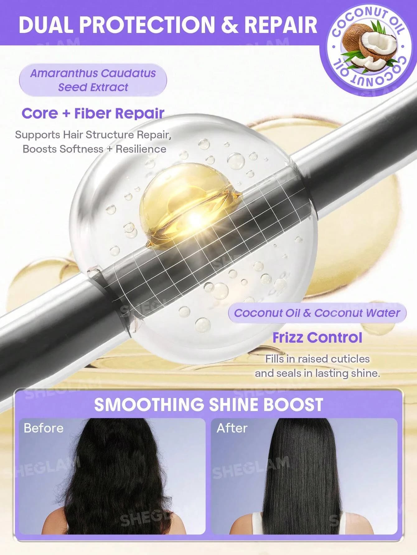 کرم احیا کننده مو شیگلم مدل On The Glow 1-Minute Revive Airy Hair Sorbet — تصویر ۷