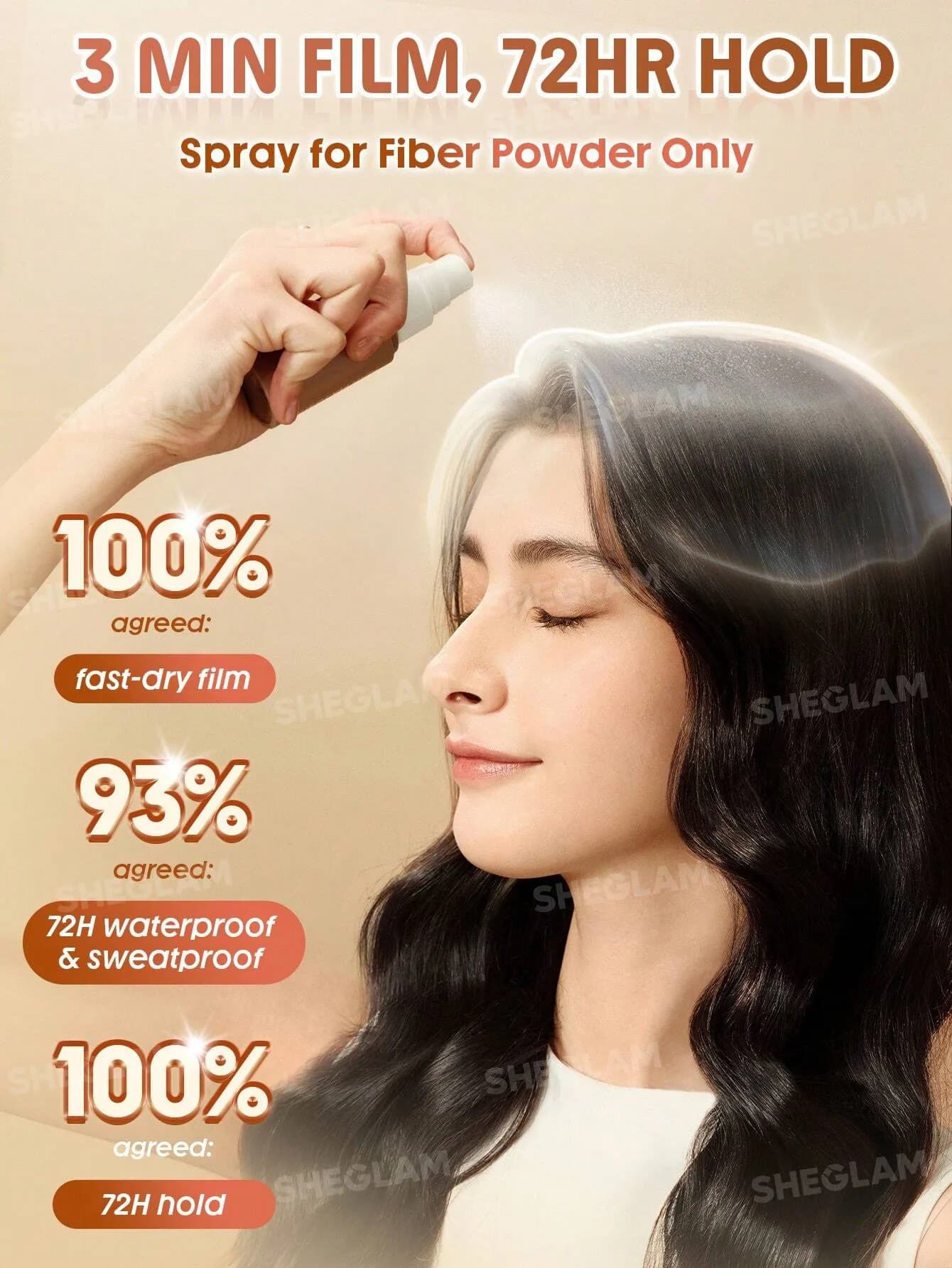 اسپری فیکس کننده پودر پرپشت کننده مو شیگلم مدل Volume Boost Fiber Fix Setting Mist — تصویر ۴