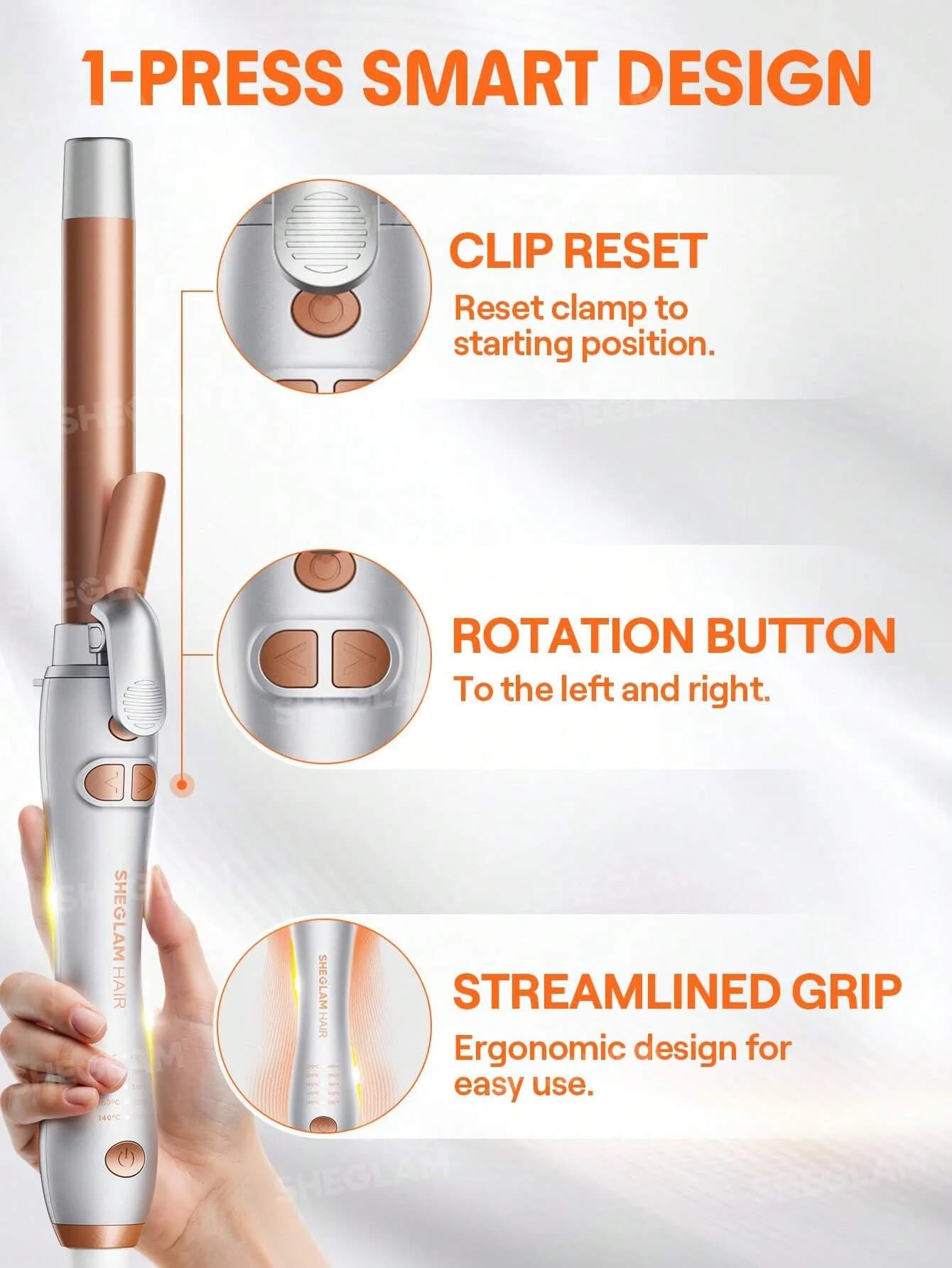 فر کننده چرخشی مو شیگلم مدل It-Curl Rotating Curling Iron سایز 25 میلی متر — تصویر ۳