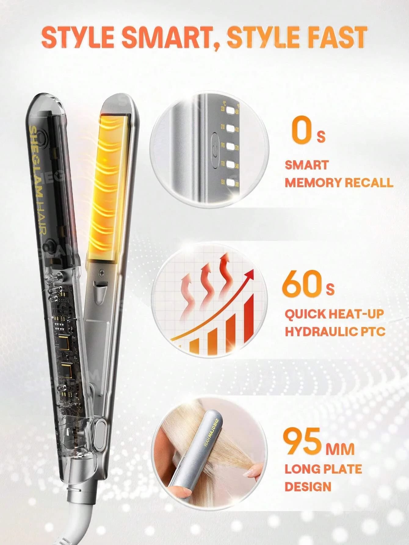 اتو مو صاف کننده شیگلم مدل Sleek Chic Insta-Heat Straight Styler سایز 25 میلی متر — تصویر ۴