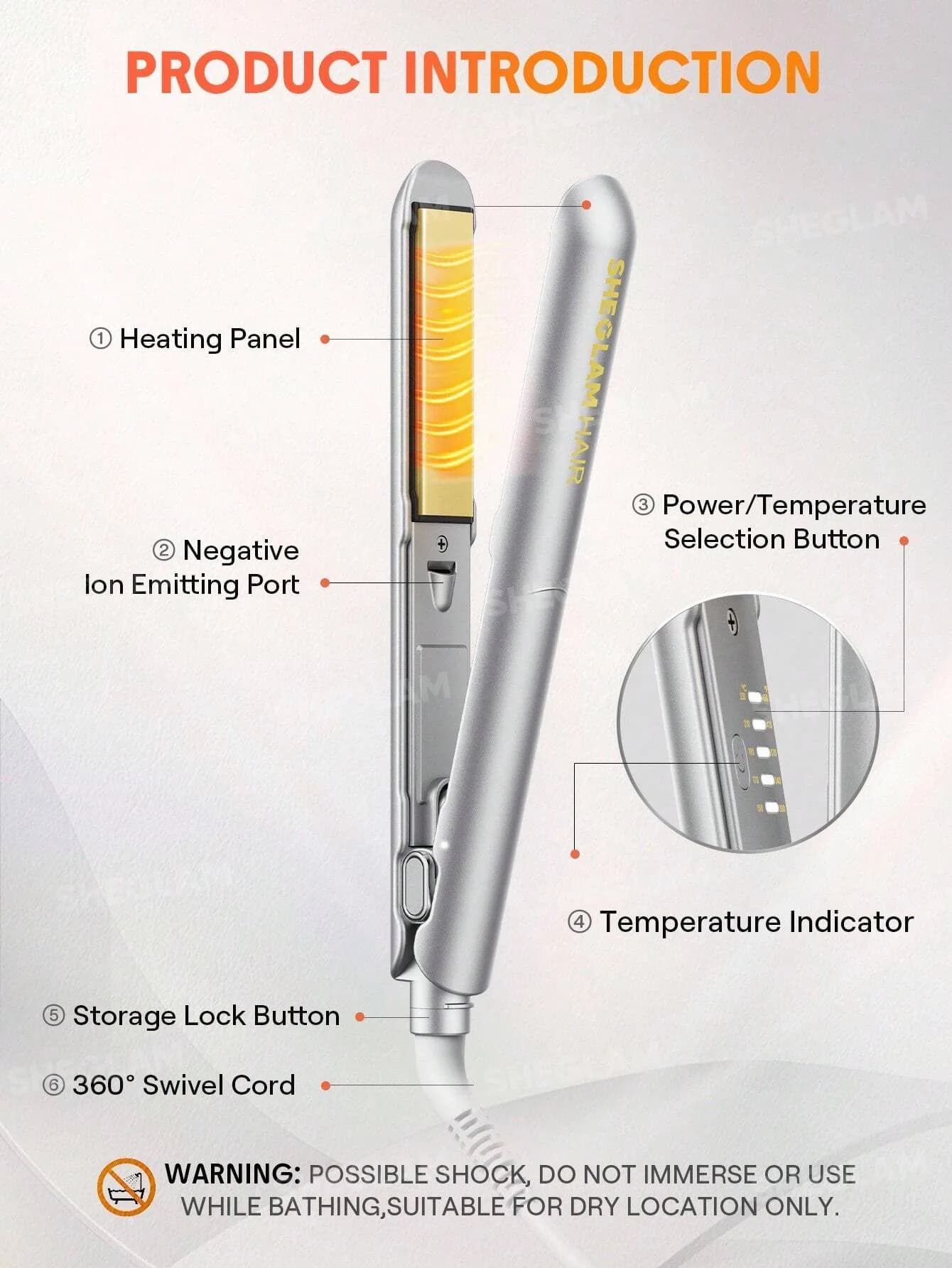 اتو مو صاف کننده شیگلم مدل Sleek Chic Insta-Heat Straight Styler سایز 25 میلی متر — تصویر ۳
