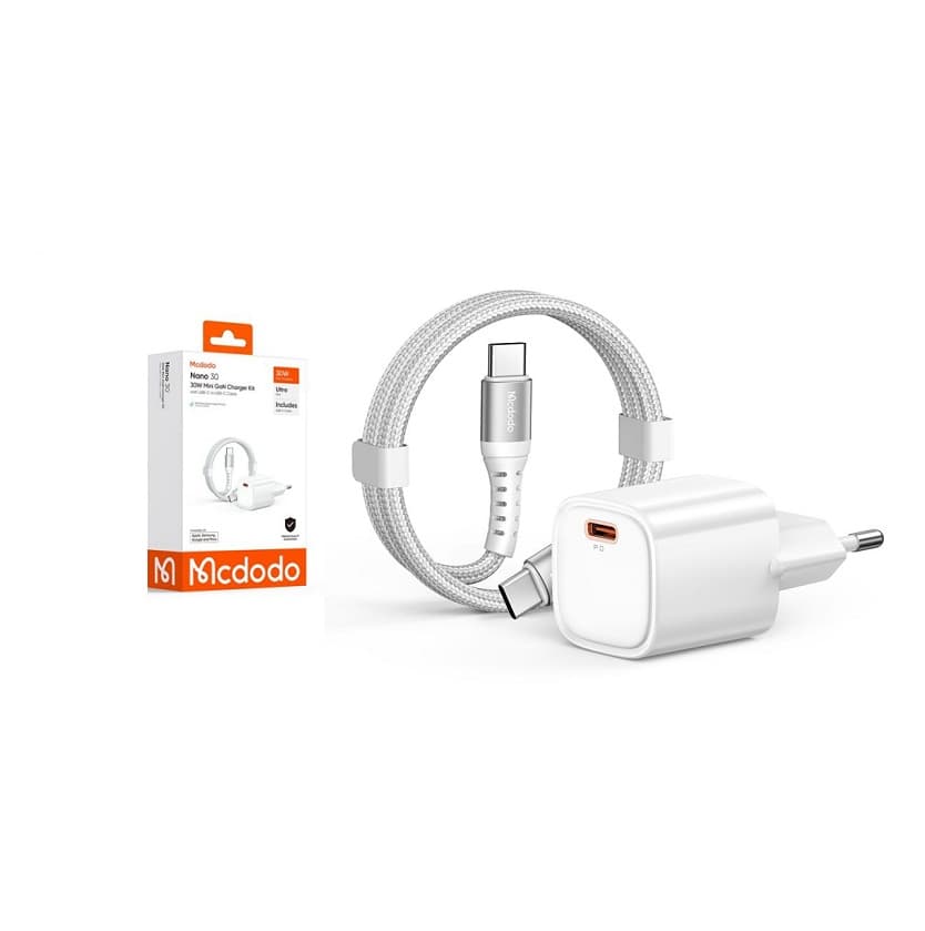 شارژر + کابل تایپ سی به تایپ سی Mcdodo CH-0083 GaN 30W — تصویر ۲