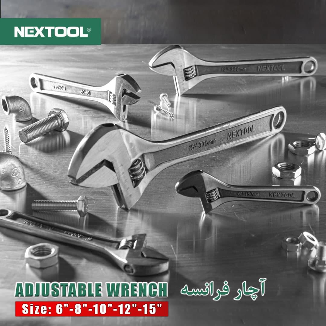 آچار فرانسه سایز 6 اینچ نکستول NEXTOOL — تصویر ۳