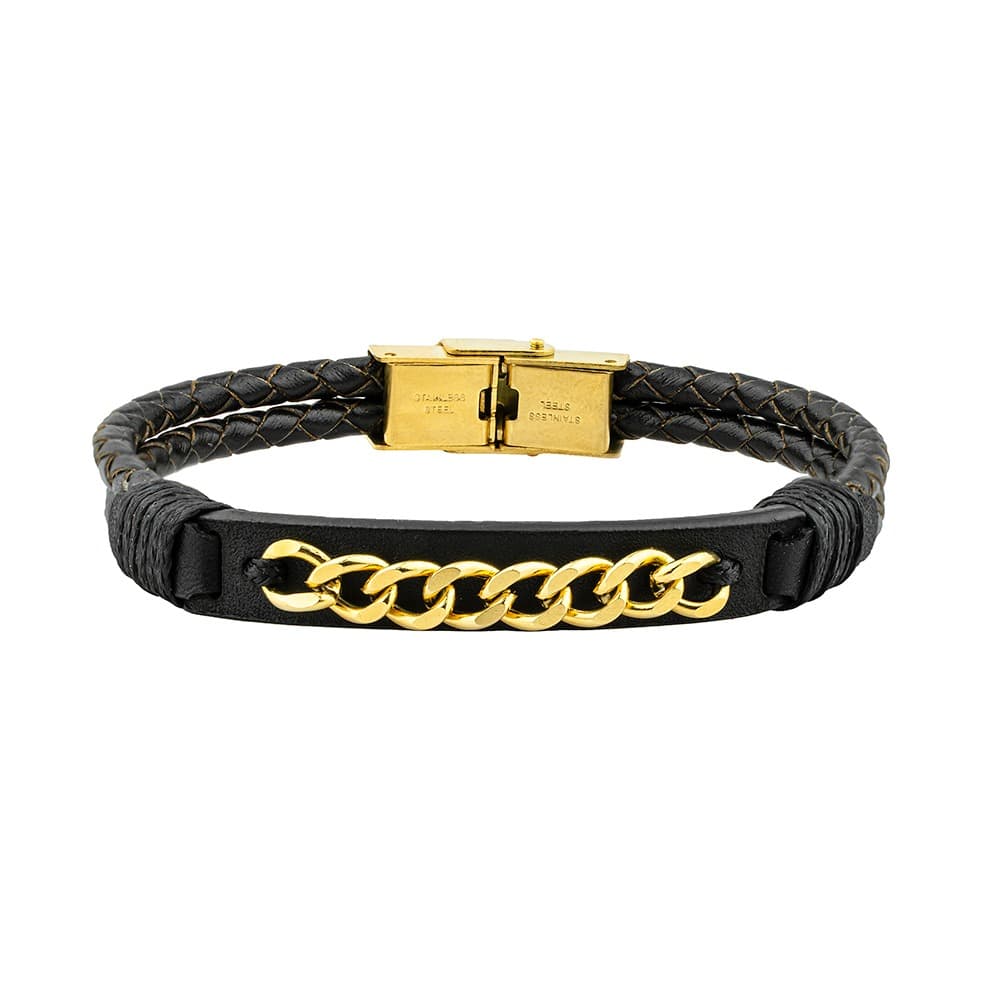 دستبند چرم اسپرت دو ردیف بافت برند Cartier