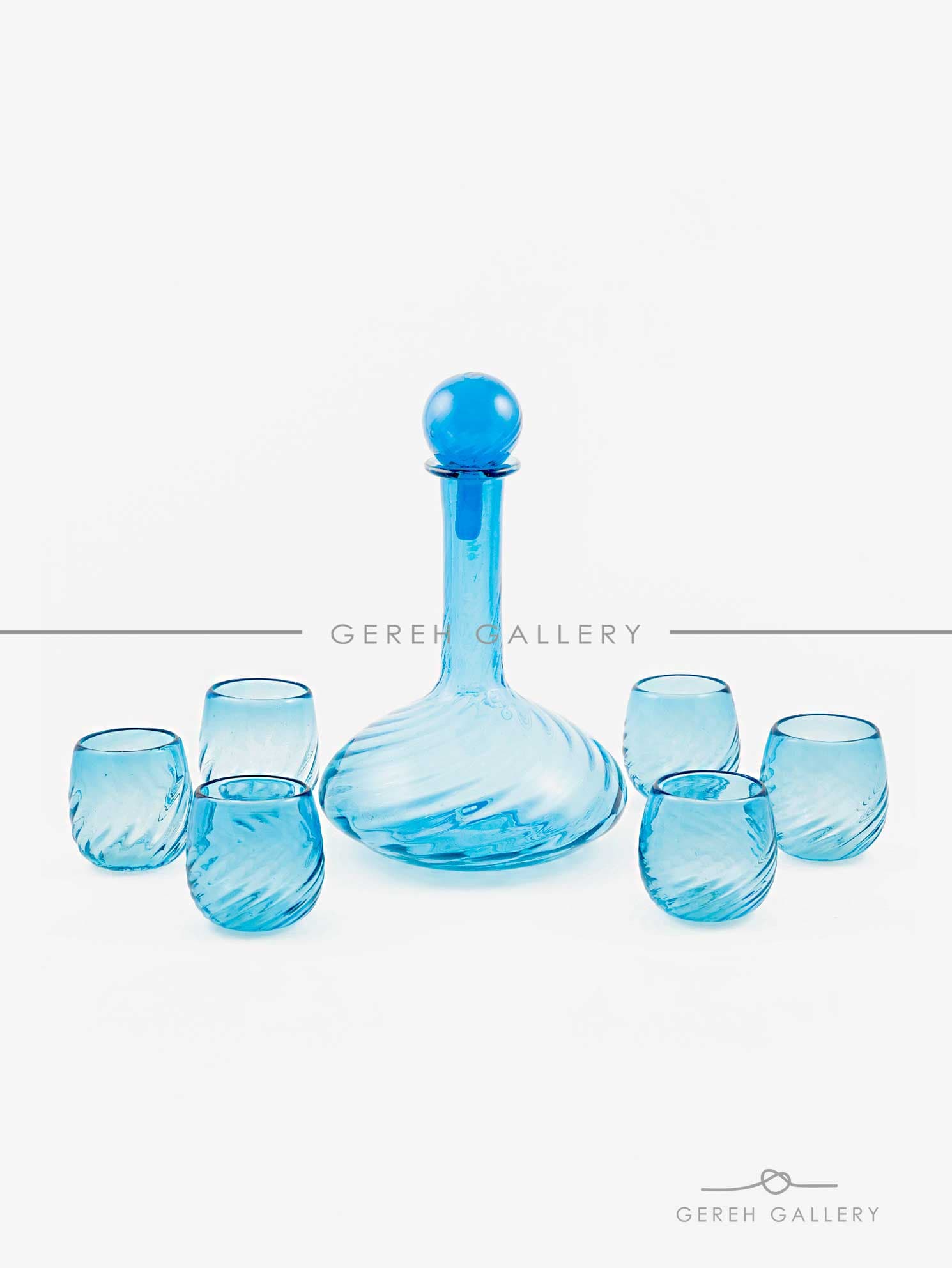 دوغ خوری طرح موج دار آبی فیروزه ای — تصویر ۲