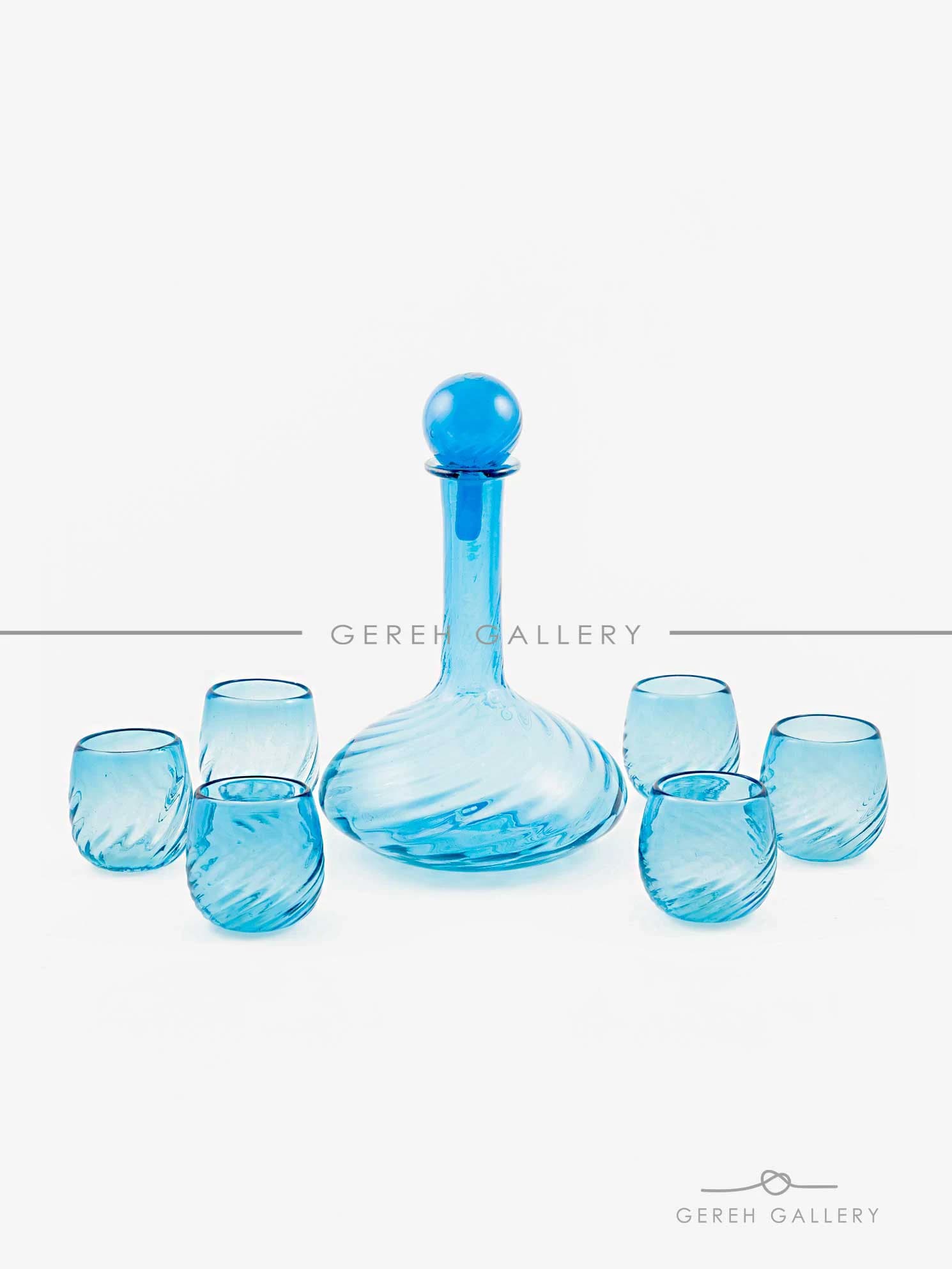 دوغ خوری طرح موج دار آبی فیروزه ای