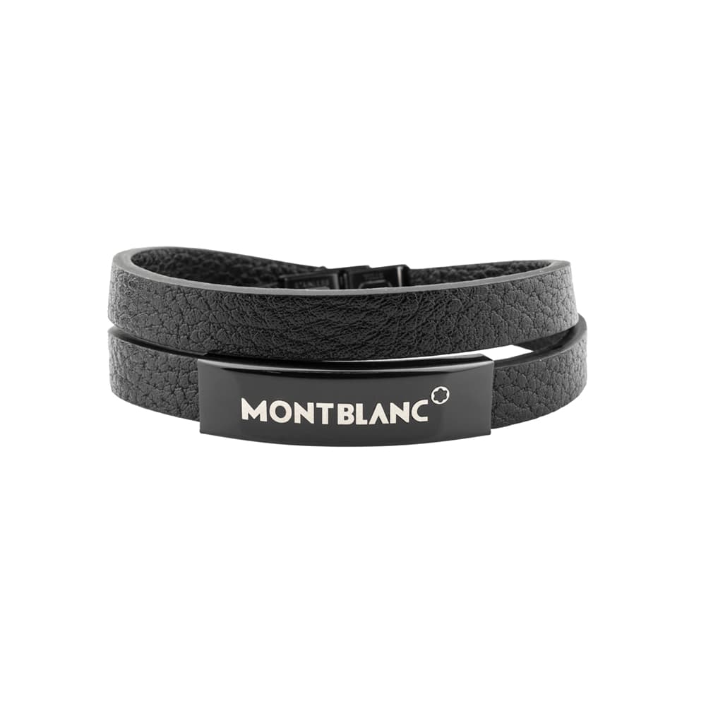 دستبند چرم مردانه برند MONT BLANC دو دور