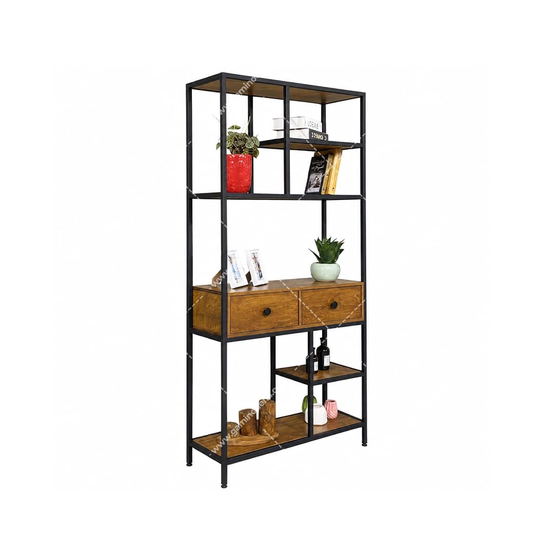 کتابخانه چوبی فلز و چوب مدل سهیل