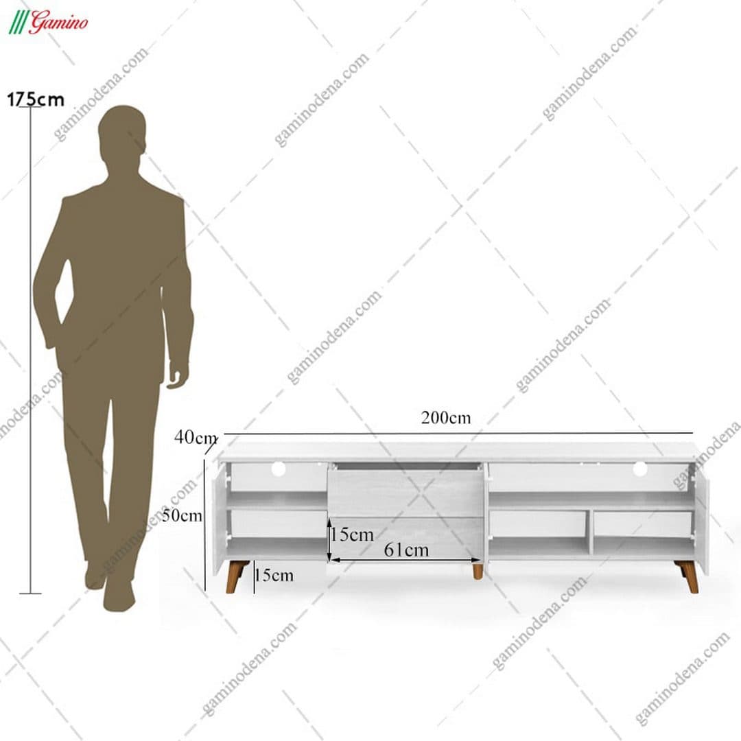 میز تلویزیون ساده و شیک مینیمال سفید مدل شکوفه — تصویر ۶