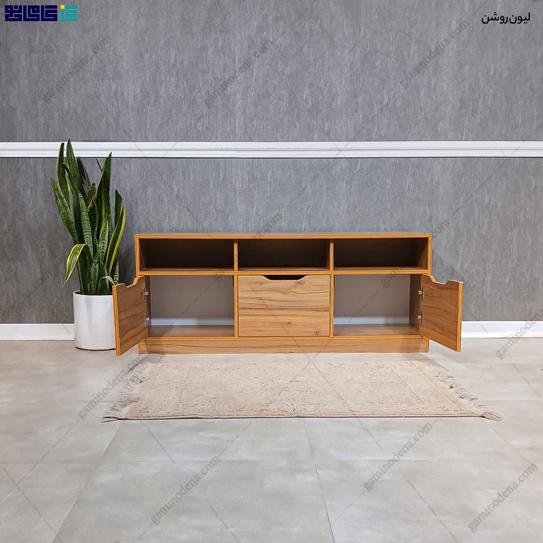 میز تلویزیون مدرن ساده و شیک ام دی اف مدل سامینا — تصویر ۴