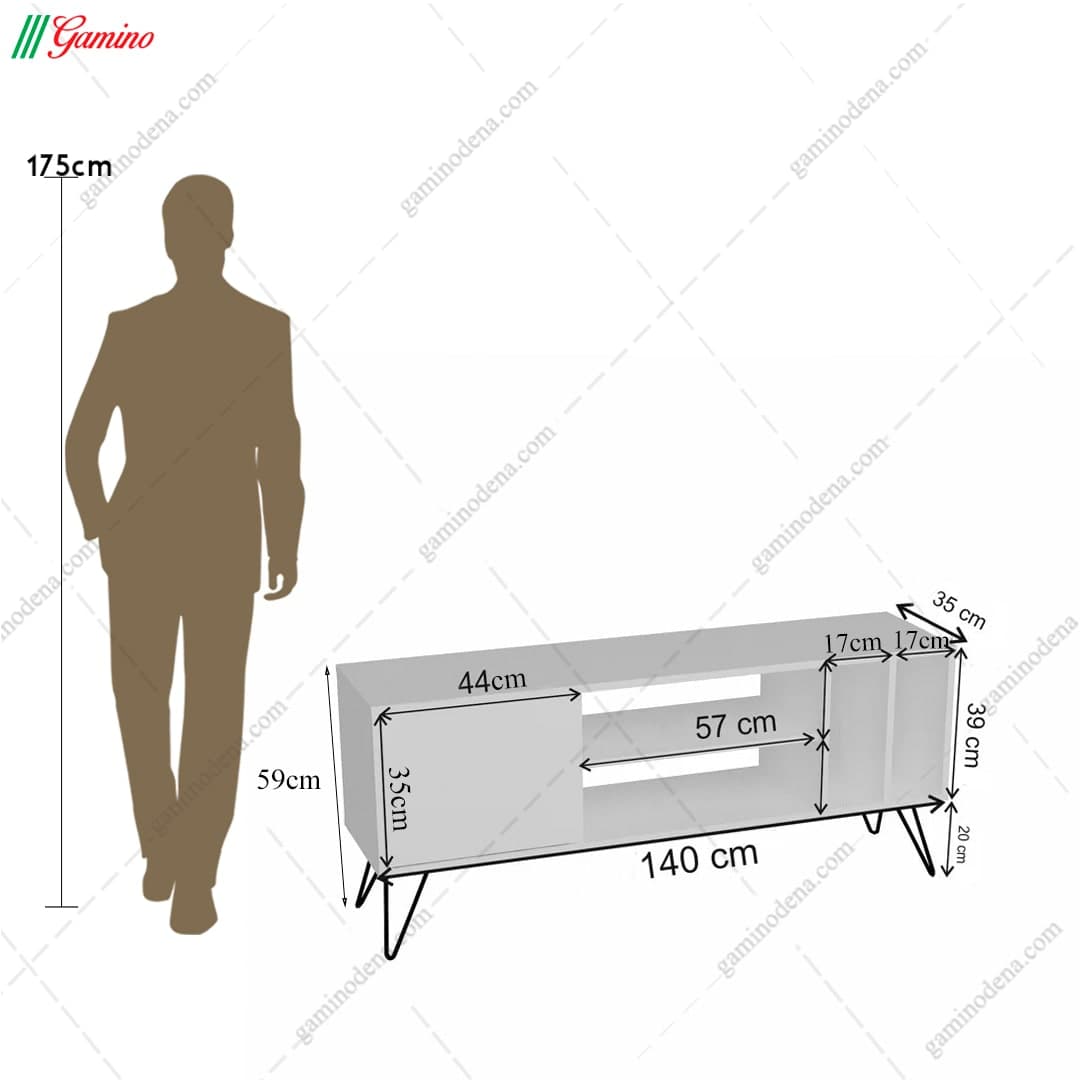میز تلویزیون مدرن ام دی اف جدید پایه فلزی خوشنام — تصویر ۶