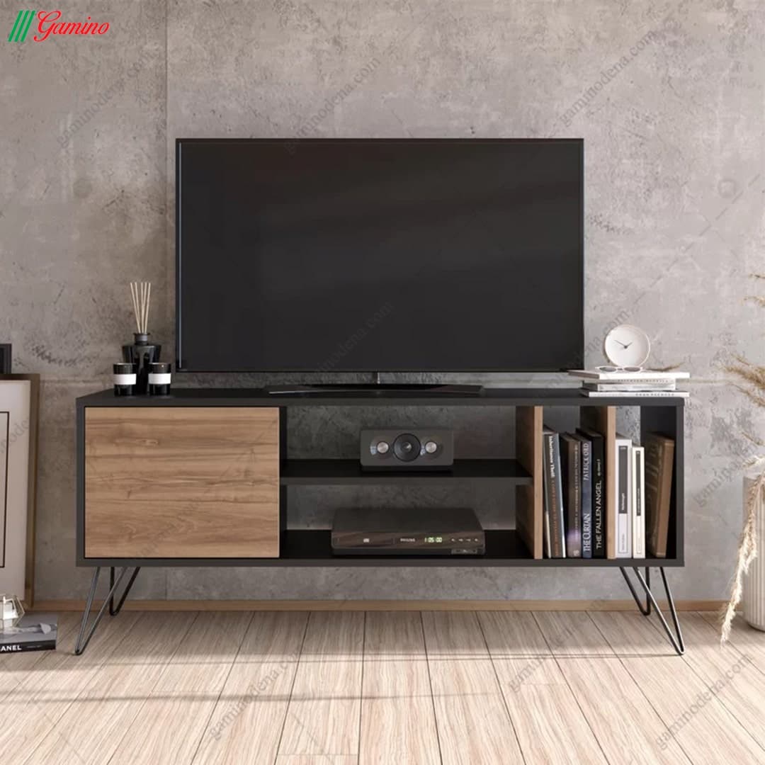 میز تلویزیون مدرن ام دی اف جدید پایه فلزی خوشنام