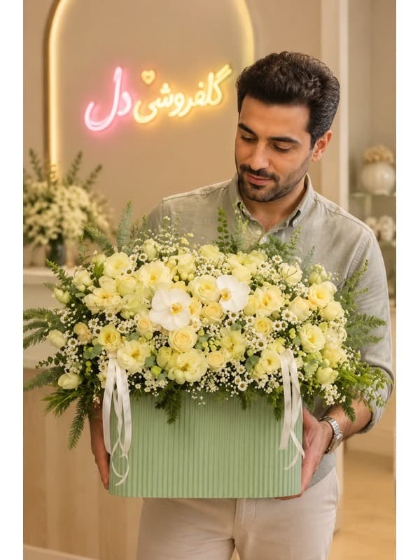 سبد گل نمایشگاه لوکس | خرید سبد گل نمایشگاهی رسمی و پرحجم