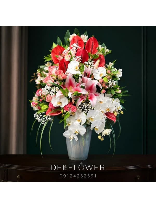 گل برای تبریک ارتقای مدیر پروژه | گل فروشی دل