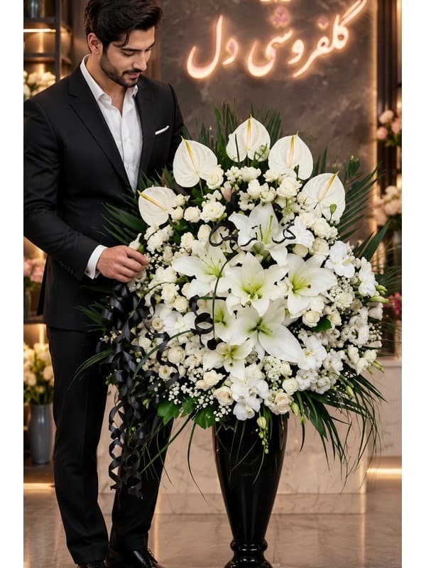 سبد گل نوزاد با بادکنک برای تولد و زایمان
