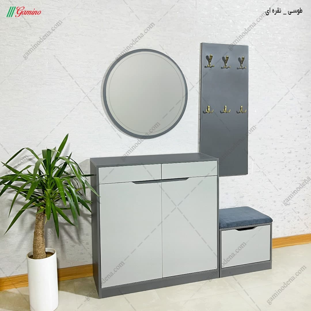 جاکفشی جالباسی دیواری آینه دار مرسده — تصویر ۴