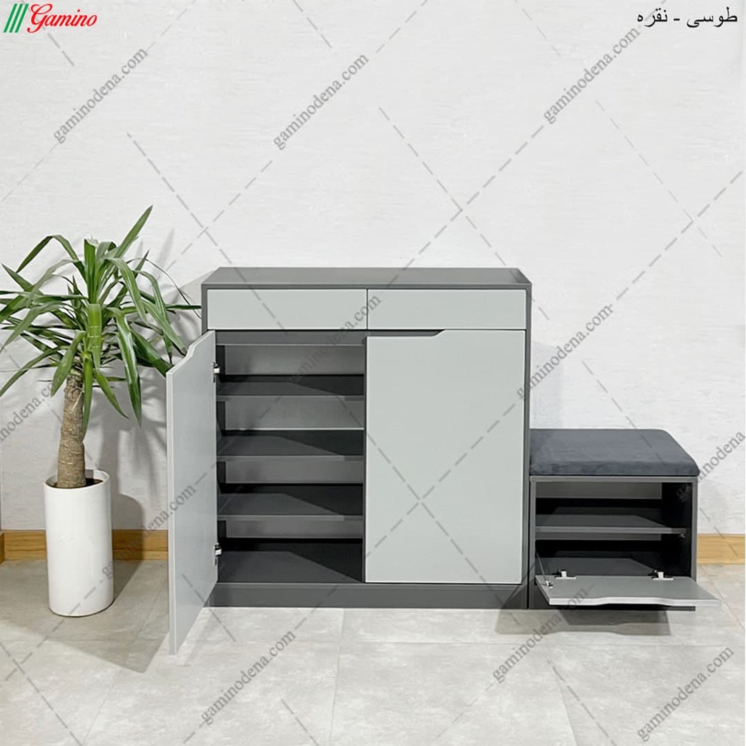 جاکفشی جالباسی دیواری آینه دار مرسده — تصویر ۶