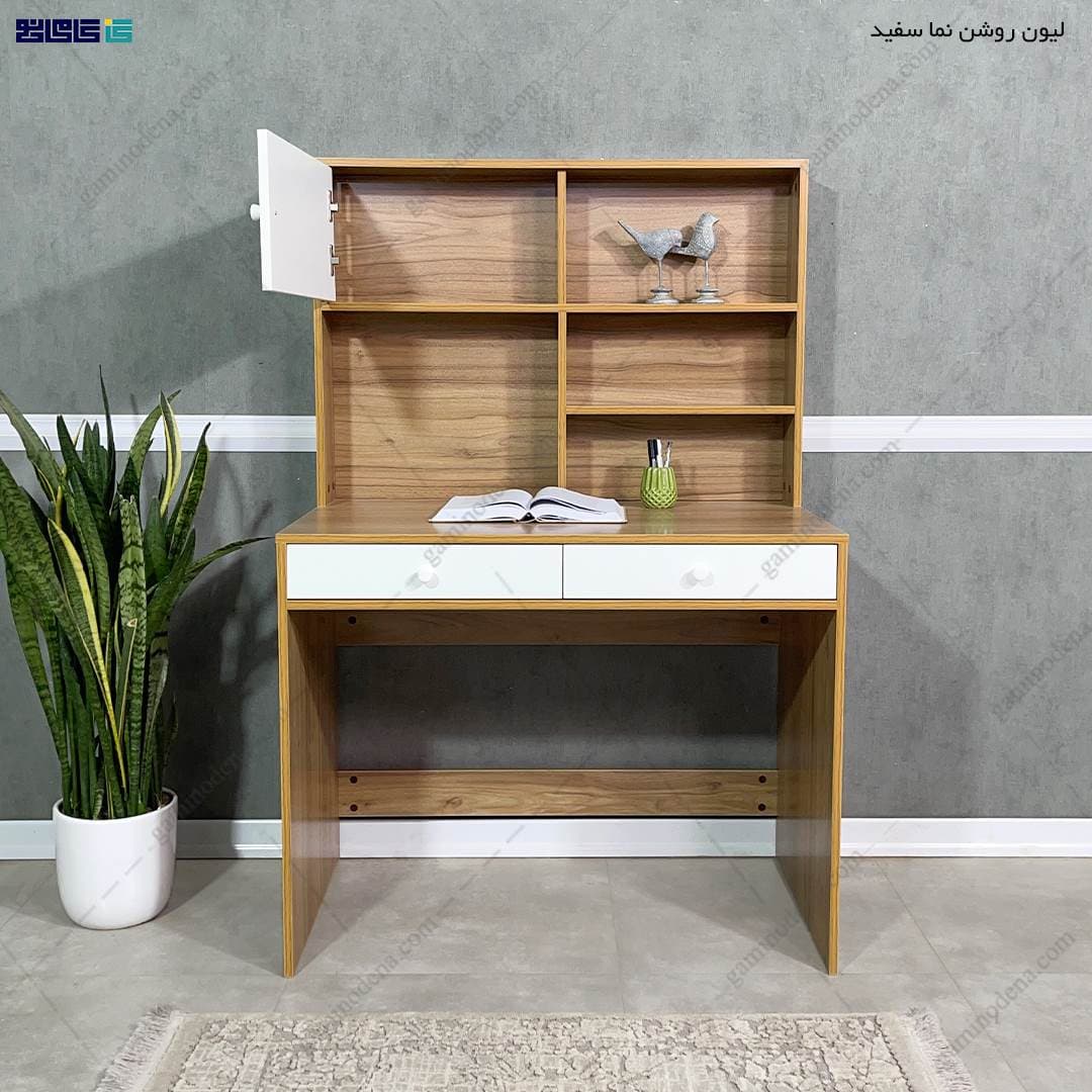 میز تحریر کتابخانه دار مینیمال پسرانه کشو دار مدل رابین — تصویر ۵
