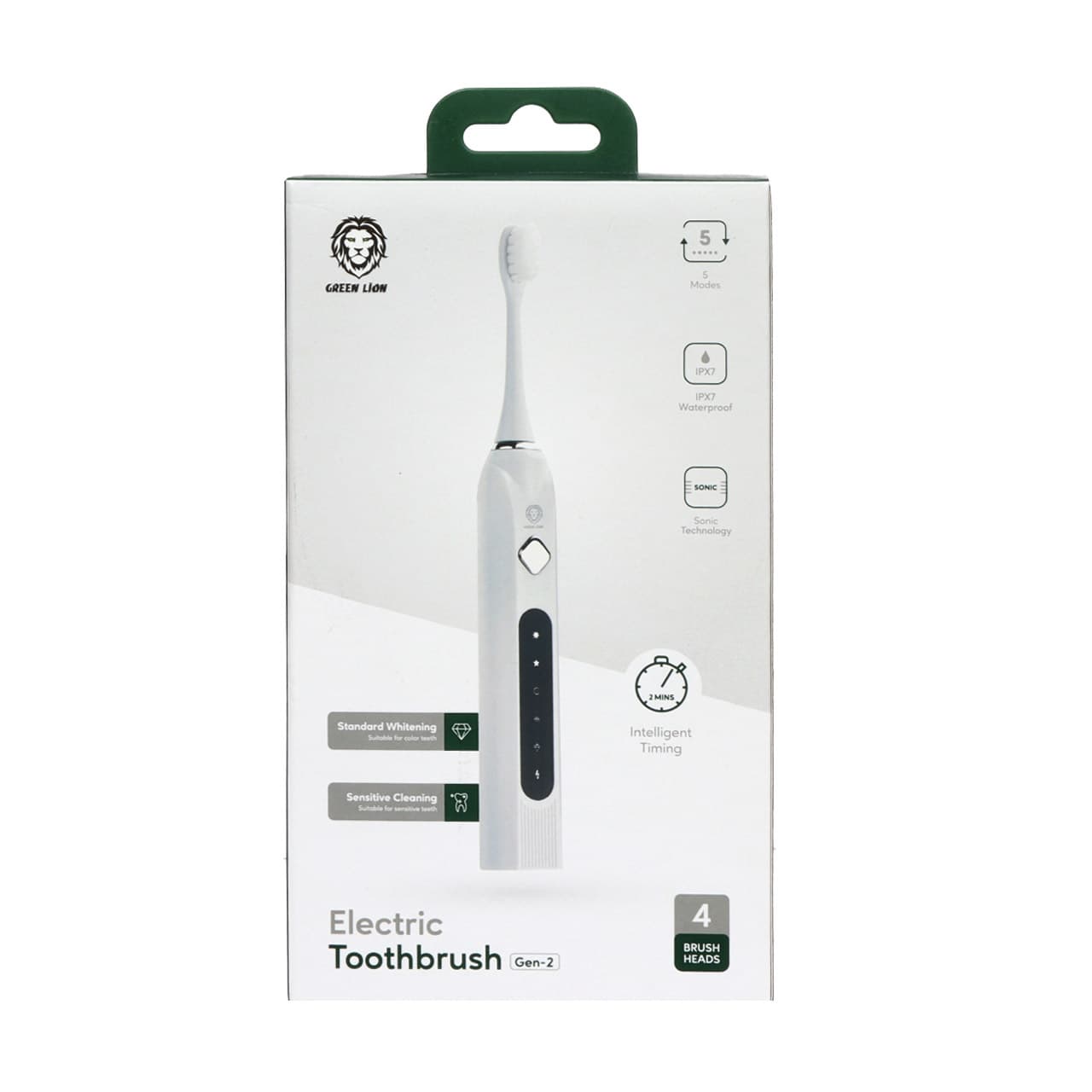 مسواک شارژی Green Lion مدل Electric Tooth Brush GNELETB2GWH – سفید — تصویر ۳