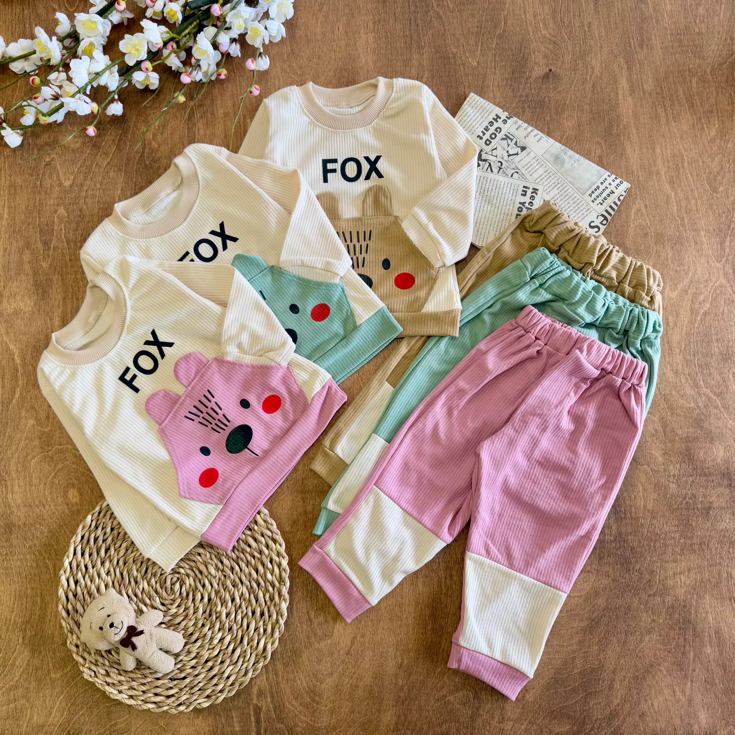 بلوز شلوار کبریتی روباه گوش دار FOX (ایراددار) کد ۵۷۹۵-1
