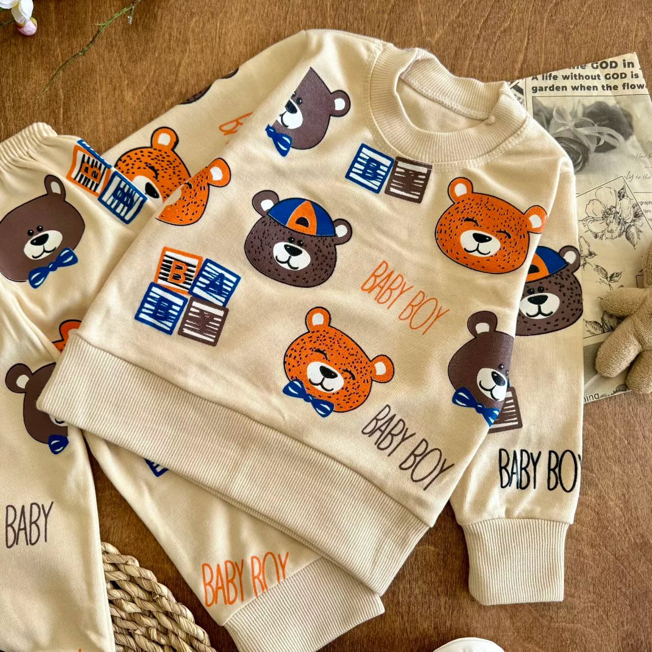بلوز شلوار خرس baby boy سایز ۳۵ تا ۴۵ کد ۵۸۲۳ — تصویر ۳