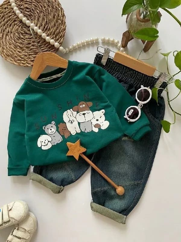 بلوز شلوار لی حیوانات sun shine سایز ۳۵ تا ۵۰ کد ۵۸۱۴ — تصویر ۲
