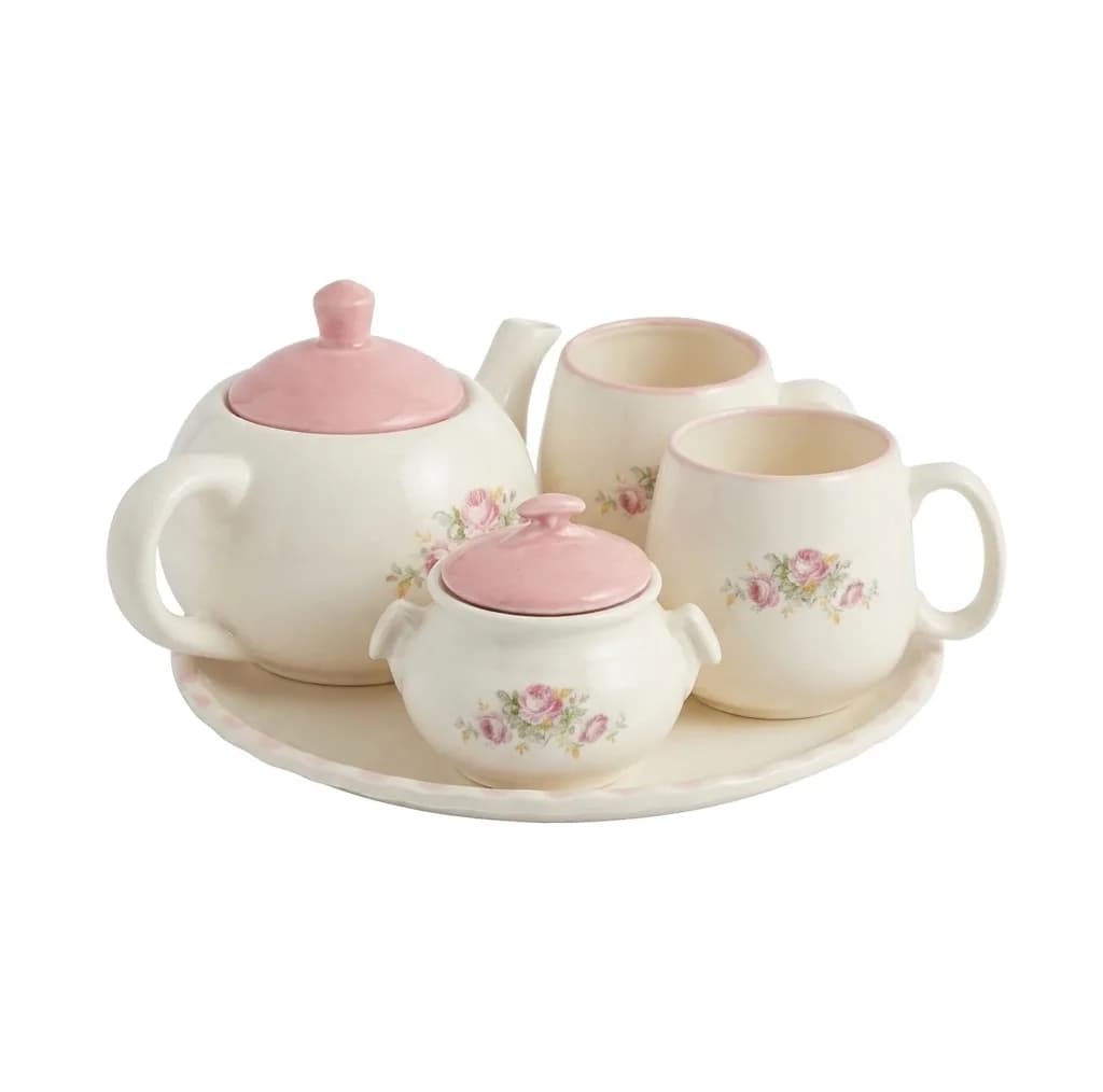 سرویس چای خوری 7 پارچه 2 نفره مدل گل گلی کد X_1123002 — تصویر ۳