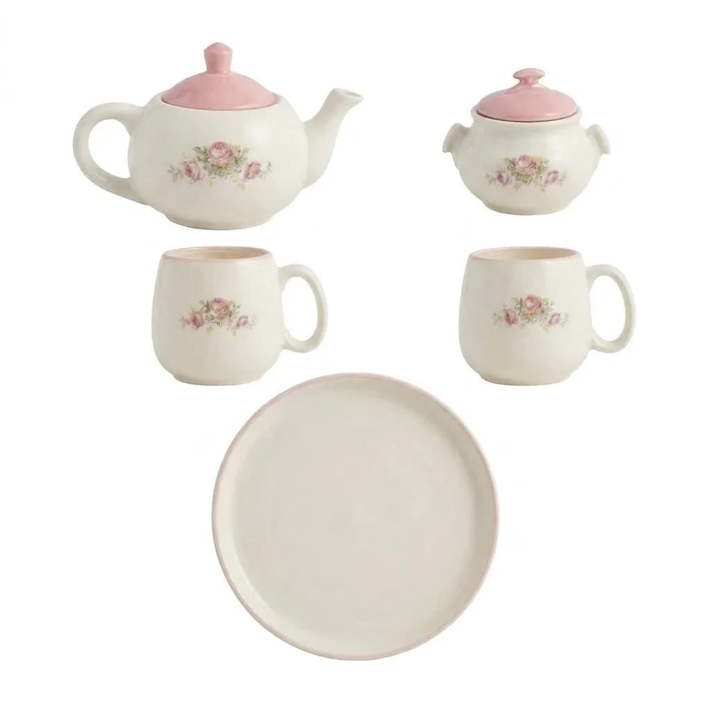 سرویس چای خوری 7 پارچه 2 نفره مدل گل گلی کد X_1123002