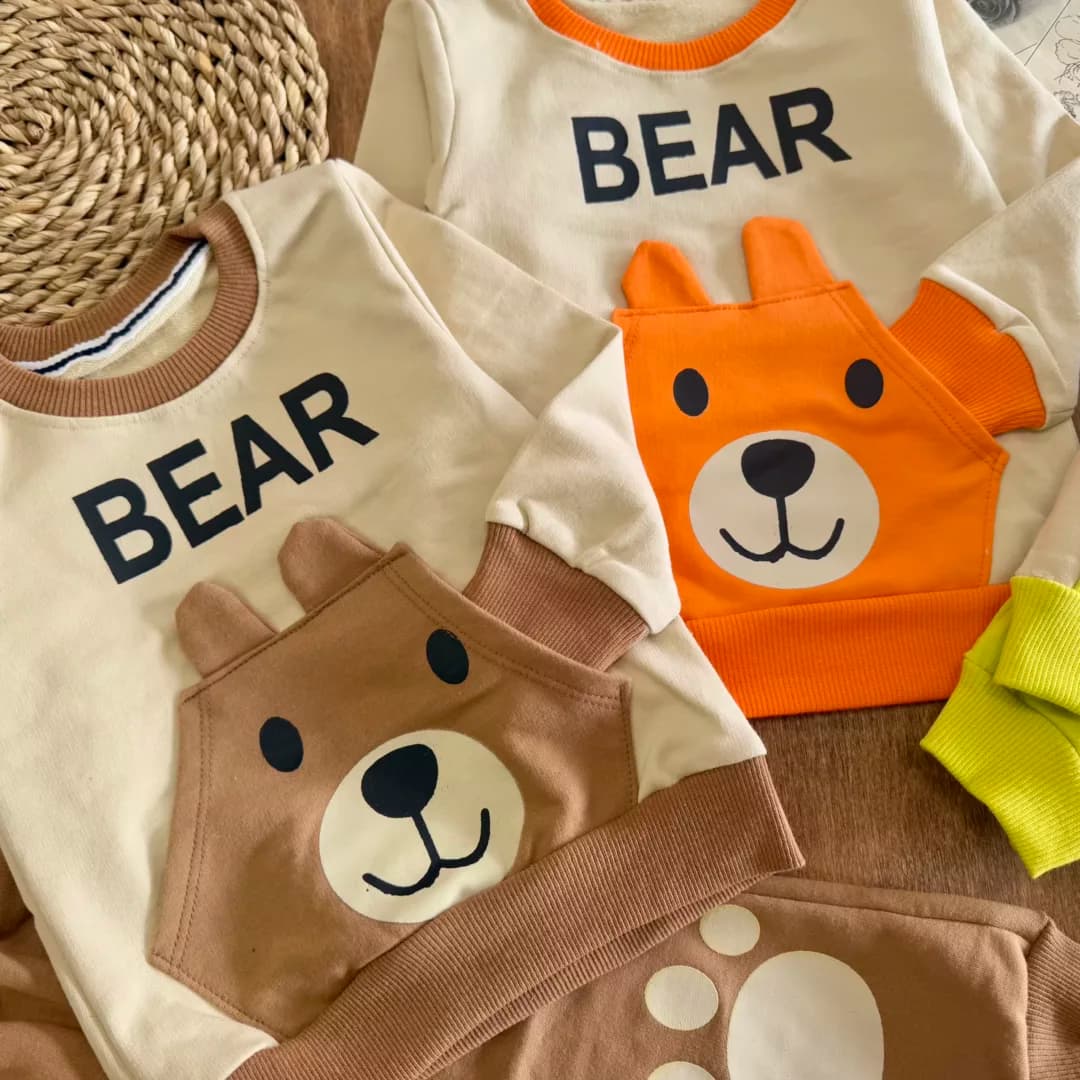 بلوز شلوار خرس جیب گوش دار Bear سایز 35،40 کد 5750 — تصویر ۳