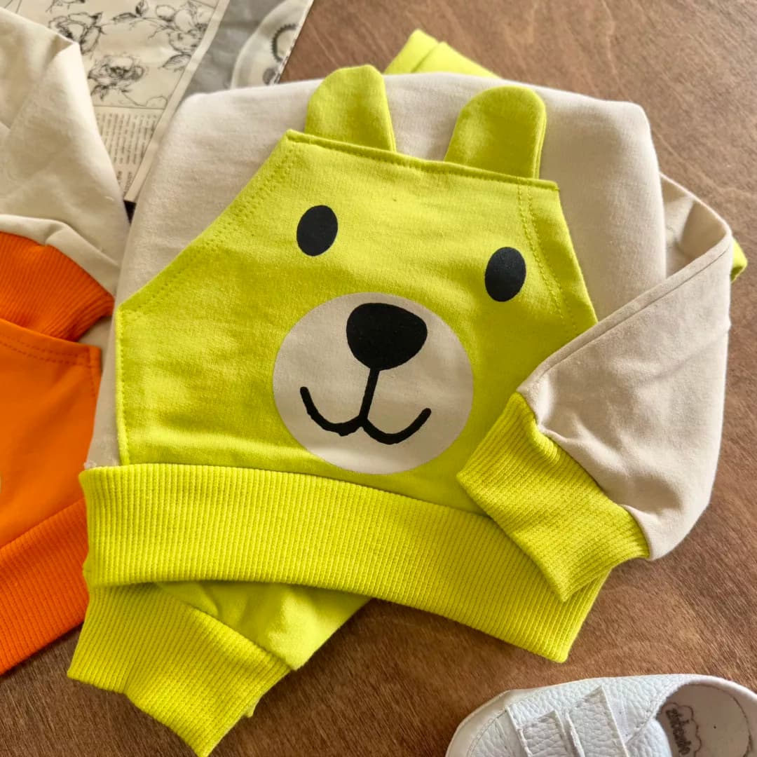 بلوز شلوار خرس جیب گوش دار Bear سایز 35،40 کد 5750 — تصویر ۴