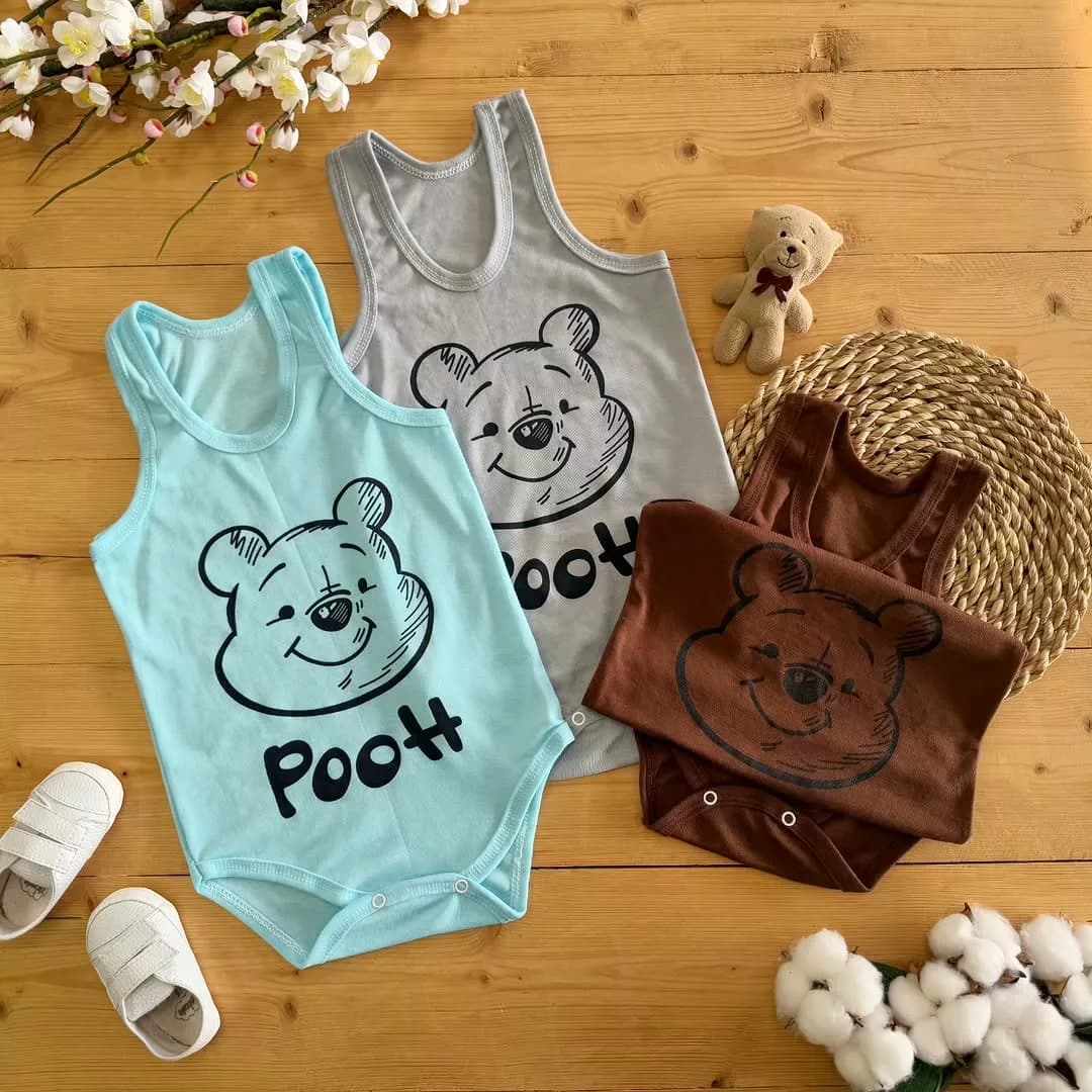 بادی رکابی خرس pooh سایز ۵،۶ کد ۴۶۲۹ — تصویر ۳