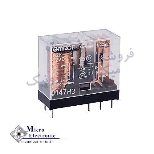 رله شیشه ای 12 ولت 16 آمپر 8 پایه OMRON