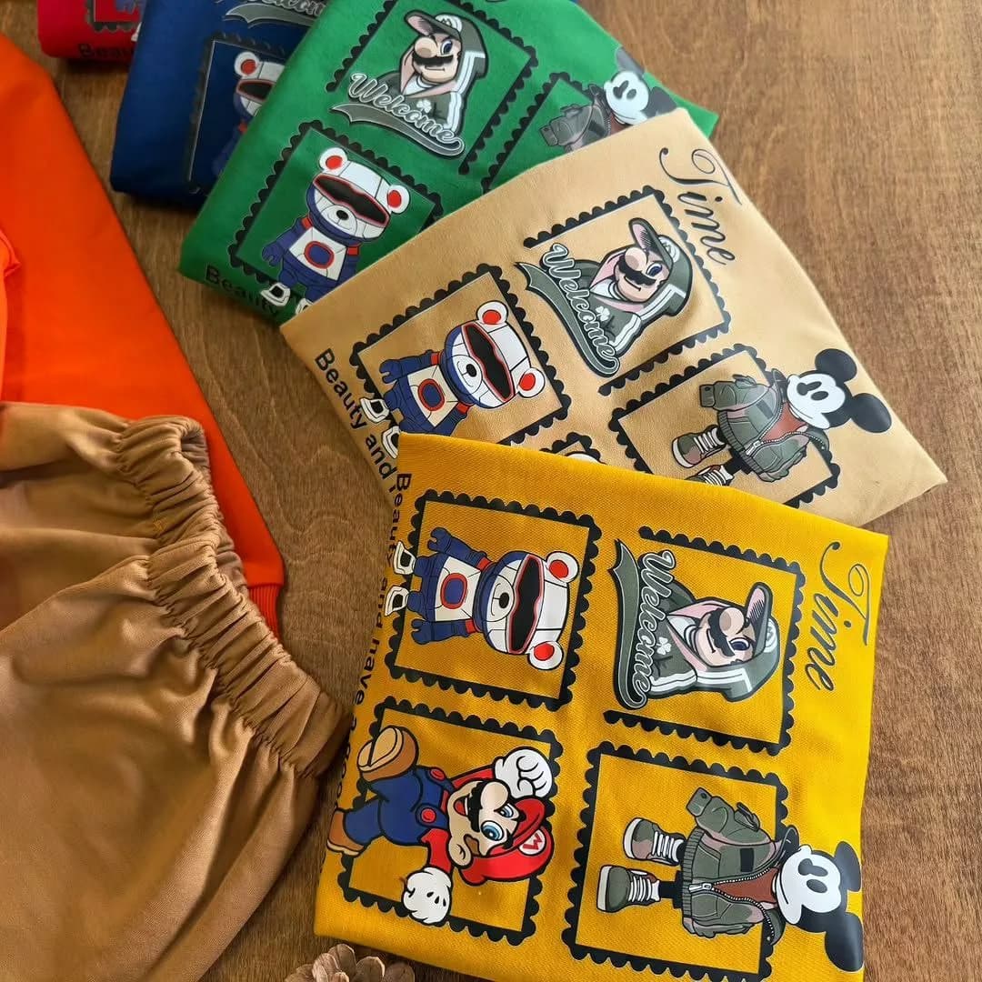 بلوز شلوار سوپر ماریو سایز ۴۵،۵۰ کد ۵۷۰۸ — تصویر ۳