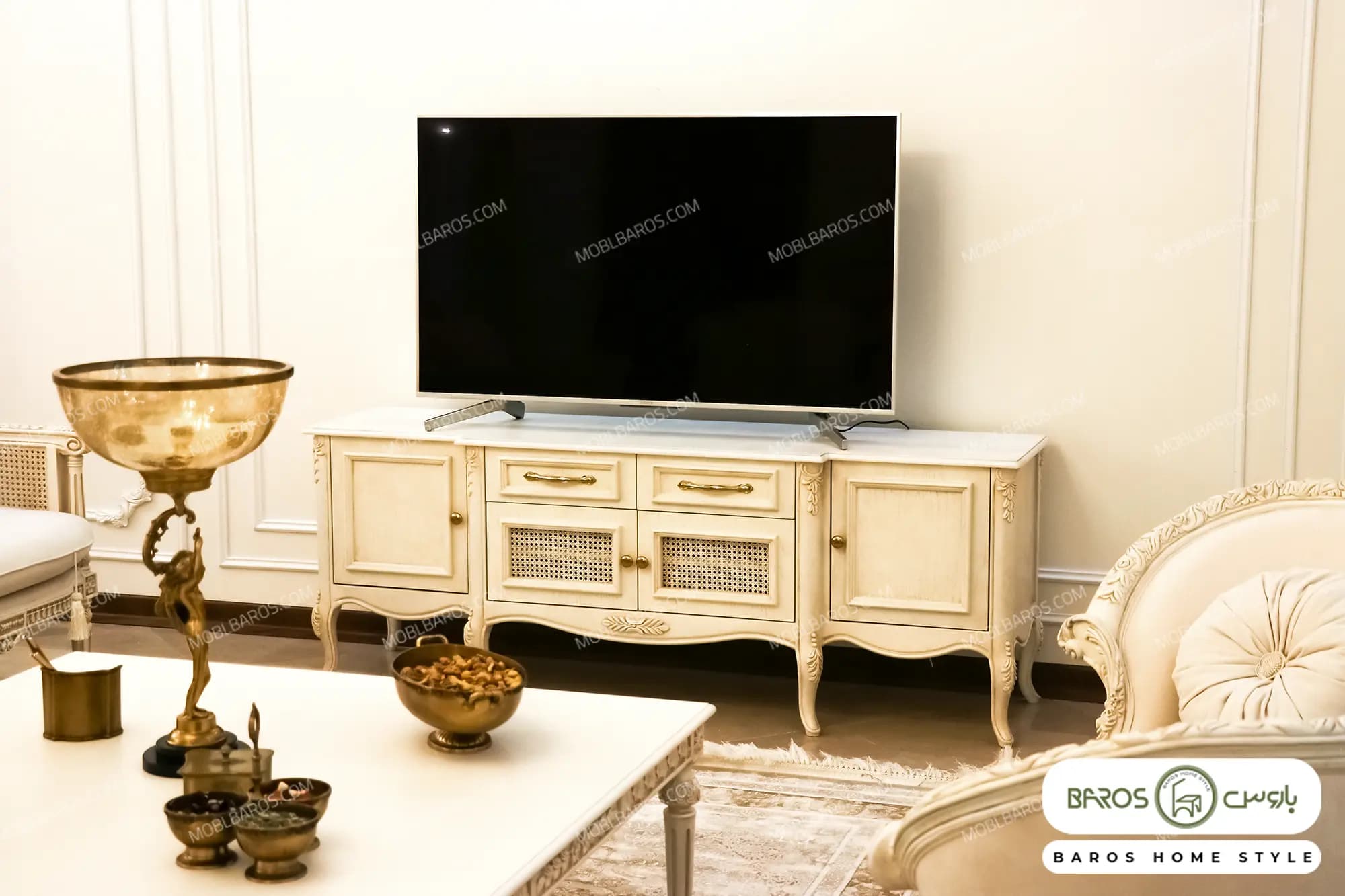 میز تلویزیون مدل حصیری مبینا (خونه)