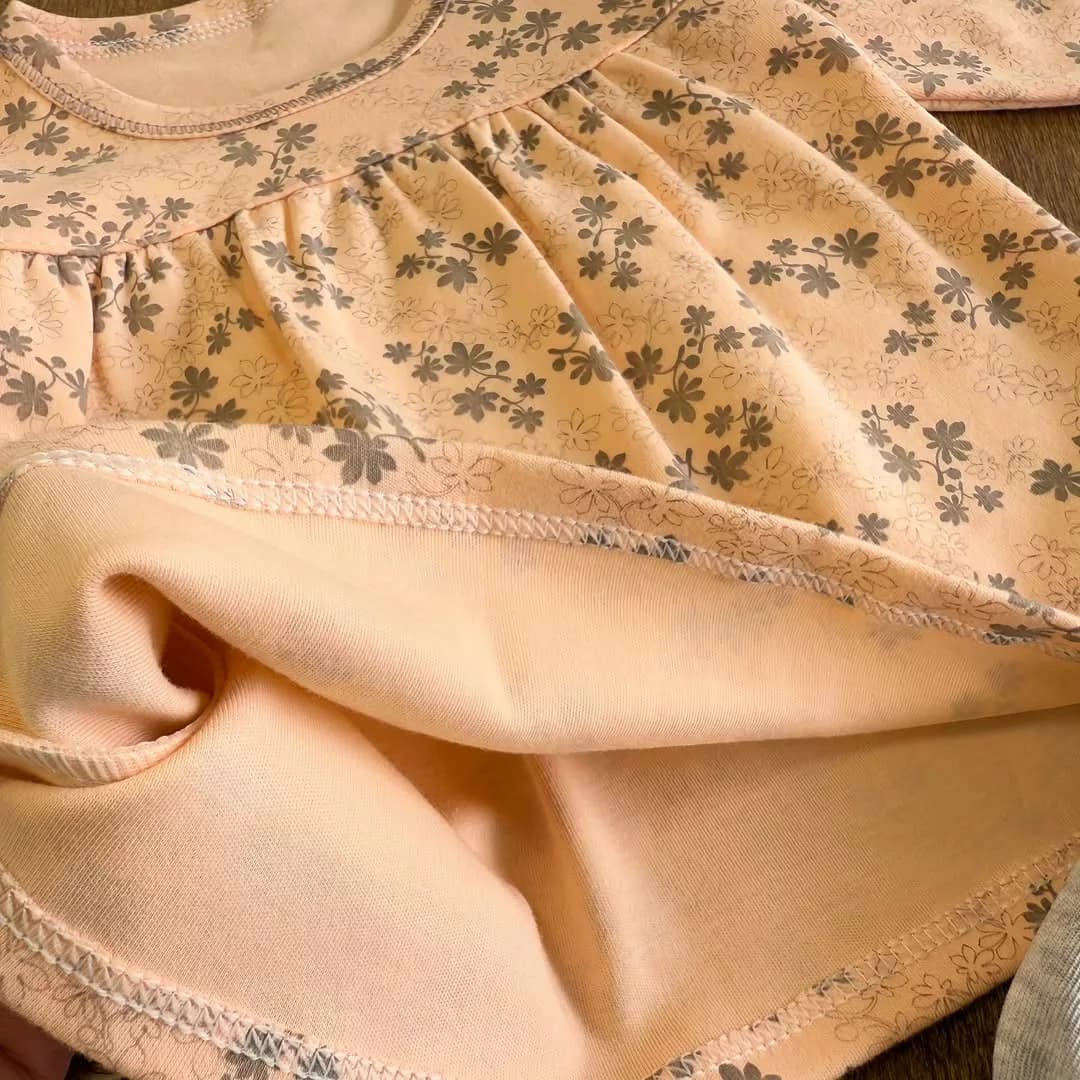 سارافون شلوار گلبهی گل گلی سایز 1 تا 3 کد 2527 — تصویر ۵