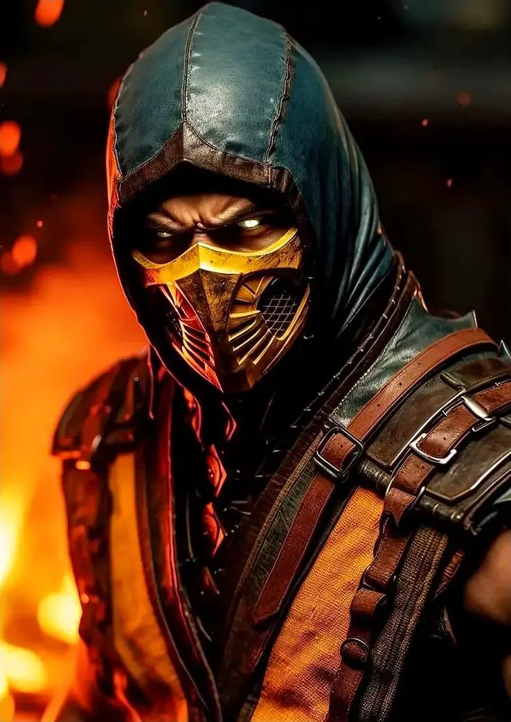 متال پوستر بازی Mortal Kombat طرح شخصیت Scorpion کد N205