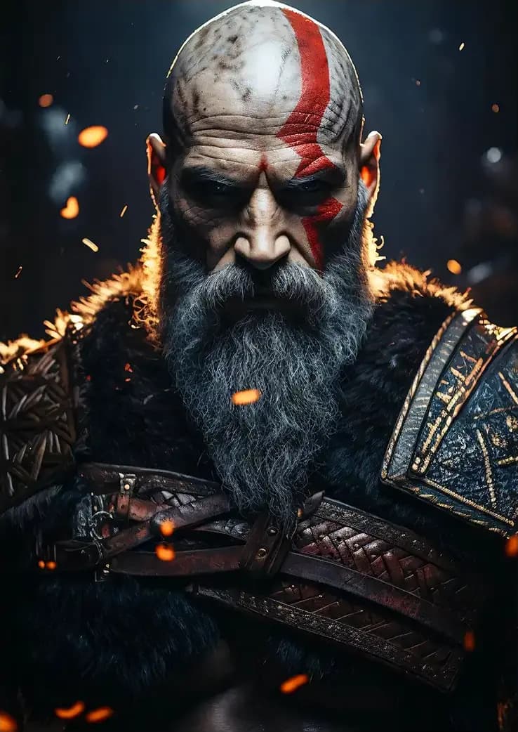 متال پوستر بازی God Of War طرح کریتوس کد N211 — تصویر ۲