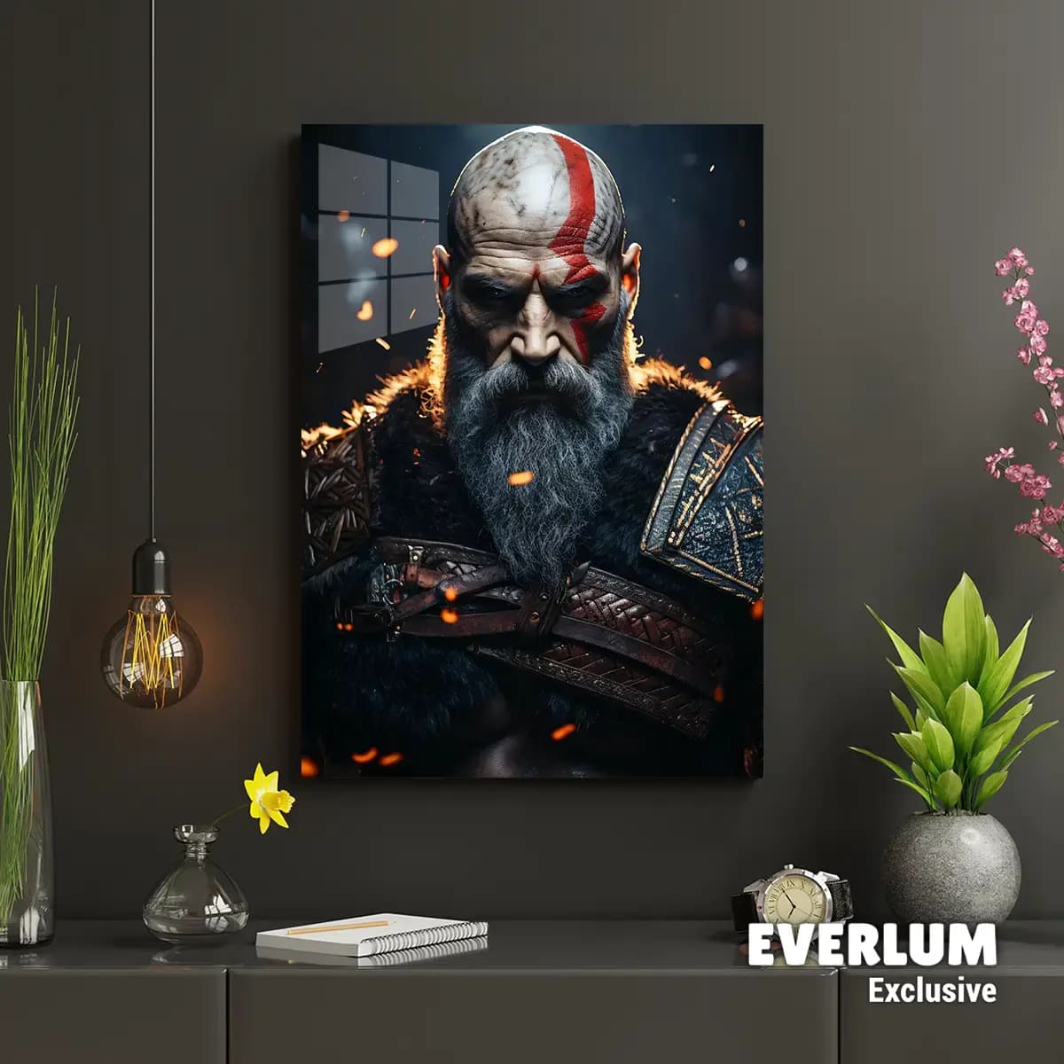 متال پوستر بازی God Of War طرح کریتوس کد N211 — تصویر ۳