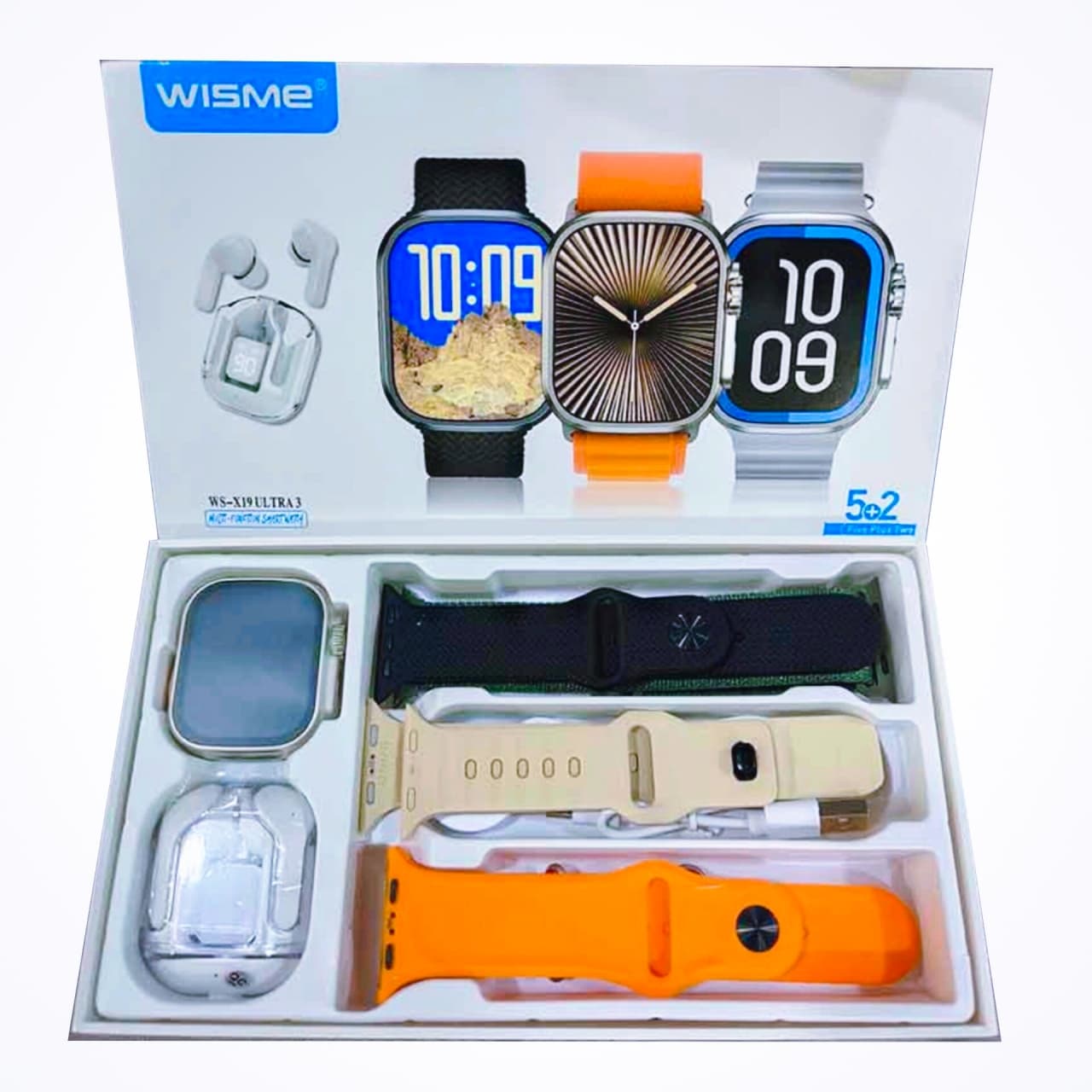ساعت هوشمند و ایرپاد ویسمی WS-X19 ULTRA 3 با 5 مدل بند و قابلیت اتصال به گوشی